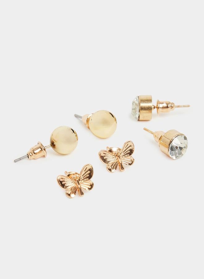 ستايلي طقم أقراط متدلية مزينة من 6 قطع - Image 1